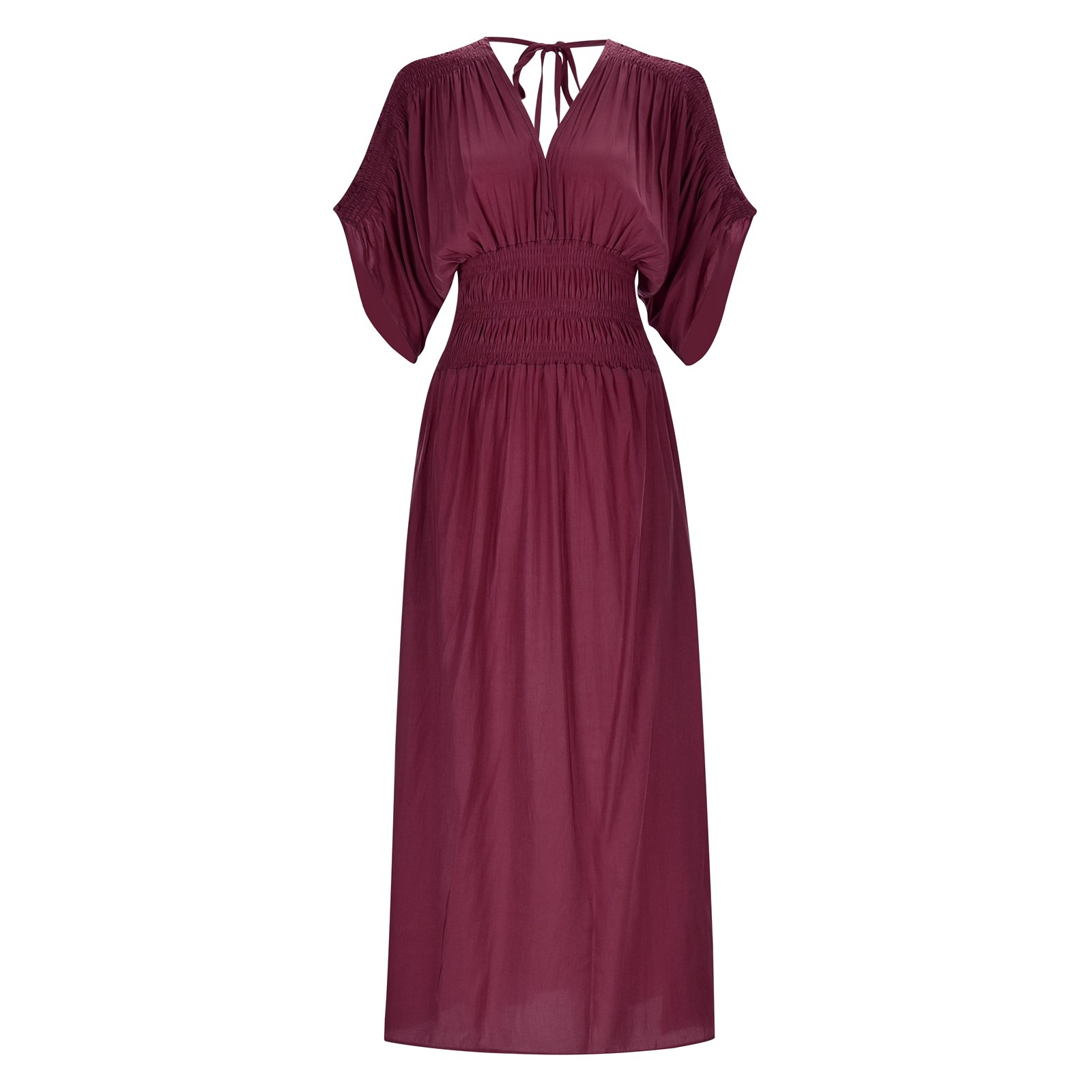 thumbnail image 5 of Vestido largo sexy con abertura y cuello en V para mujer: tejido ligero y fluido, corte holgado, adecuado para fiestas, citas y vacaciones, disponible en varias tallas., 5 of 8